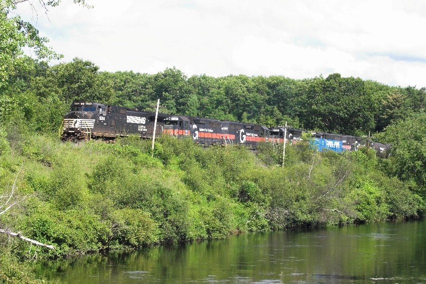 Big westbound near Wendell Depot, MA The NERAIL New England Railroad
