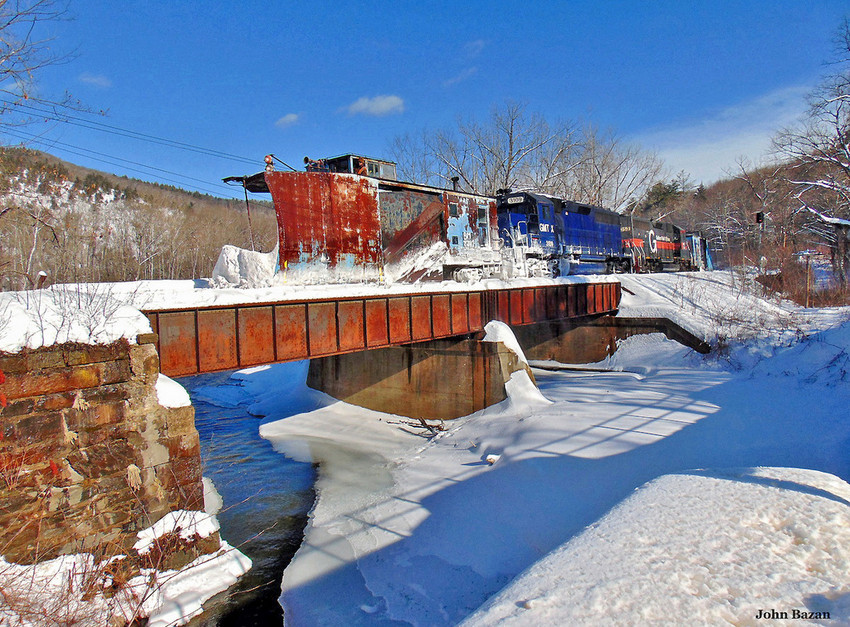Snowplow Train At Charlemont, MA The NERAIL New England Railroad Photo